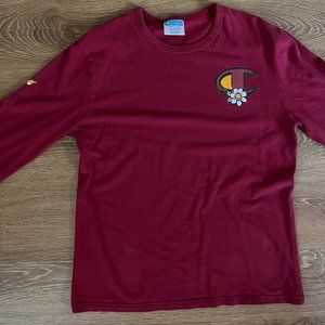 Red Champion Longsleeve T-Shirt